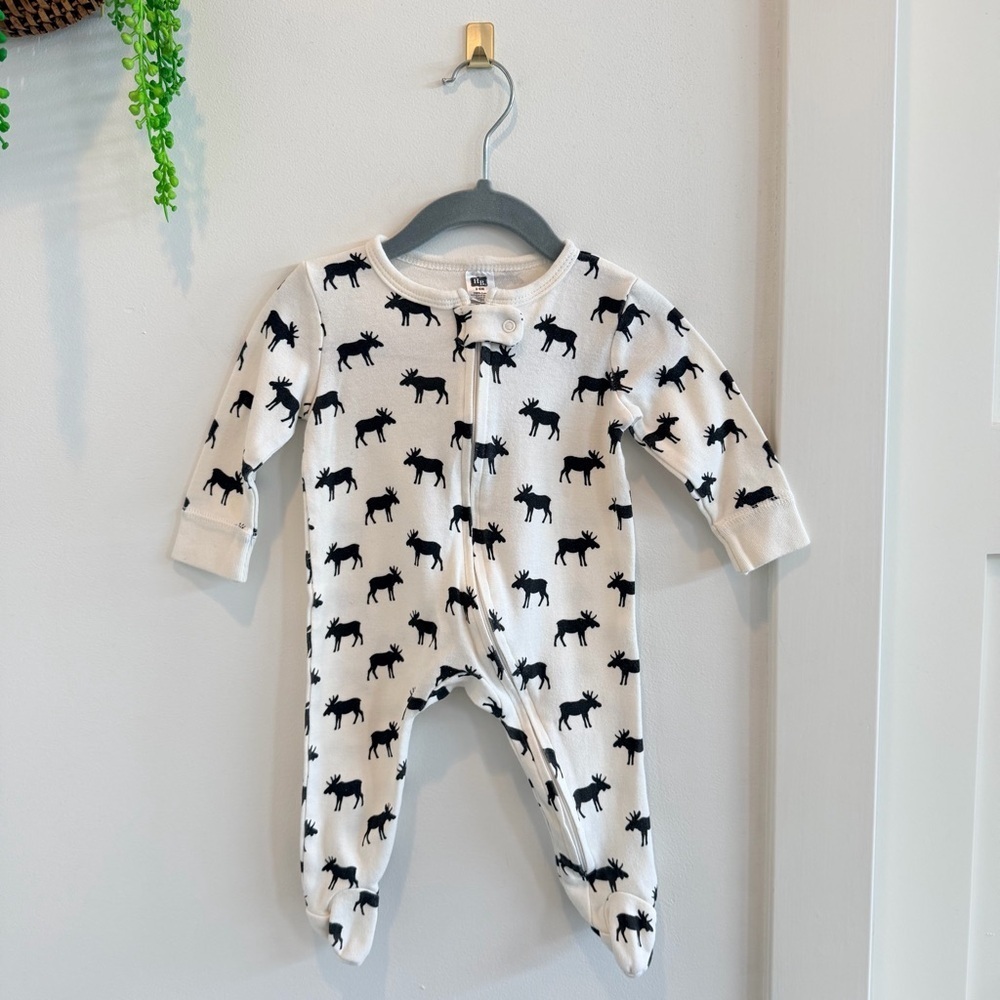 Hudson Baby Infant Boy 100% Cotton Moose Print Zipper Sleep & Play Footie Pj's